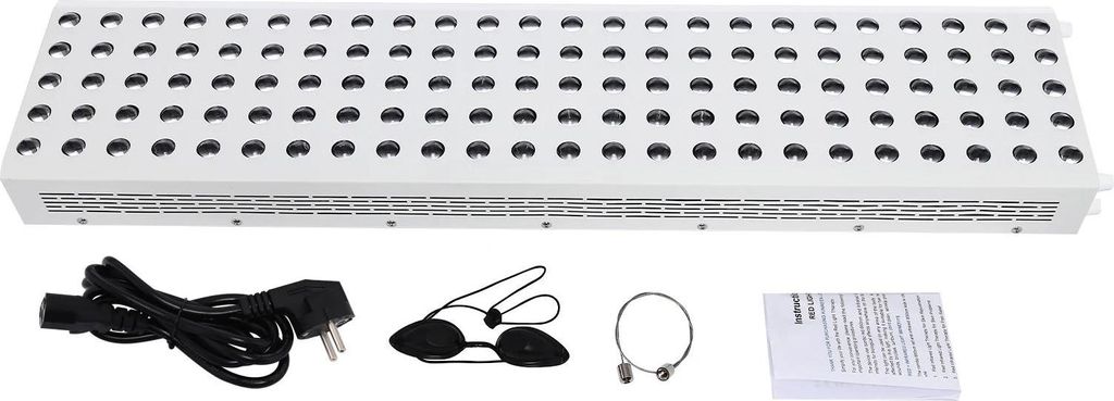 Rotes Nahinfrarotlicht - LED-Therapielampe 600W - 660nm+850nm Dualwellenlänge - Große Abdeckung 27x98 cm - Schmerzlinderung & Durchblutung - Weiß