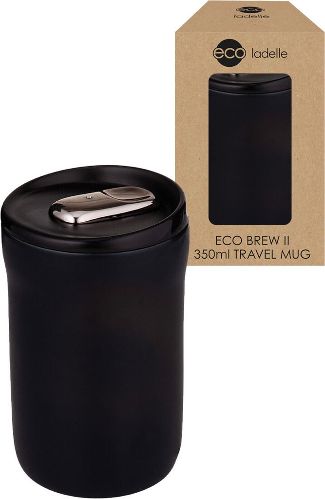 ladelle ECO BREW II To-Go-Becher doppelwandig keramik schwarz 0,35l