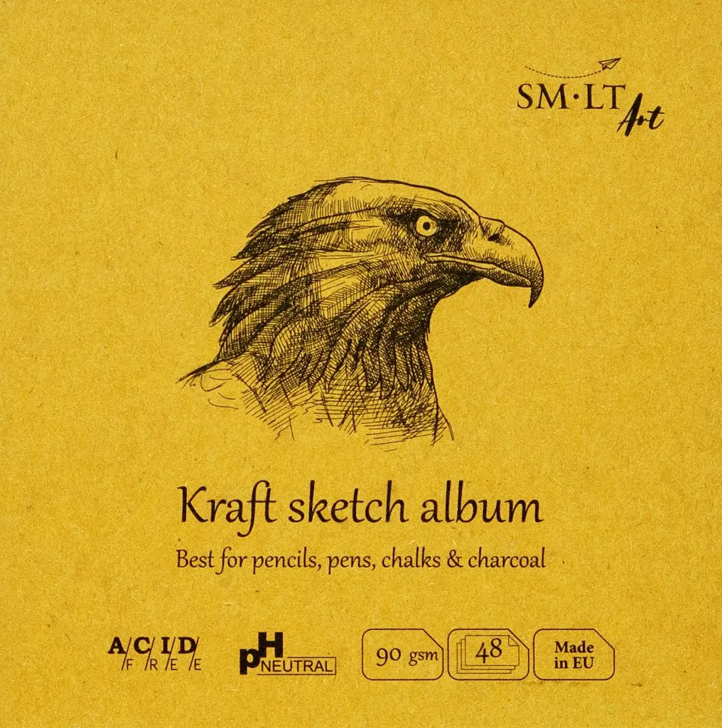 Carnet de croquis SMLT carré Kraft 14x14 cm 90g 48 feuilles Artiste