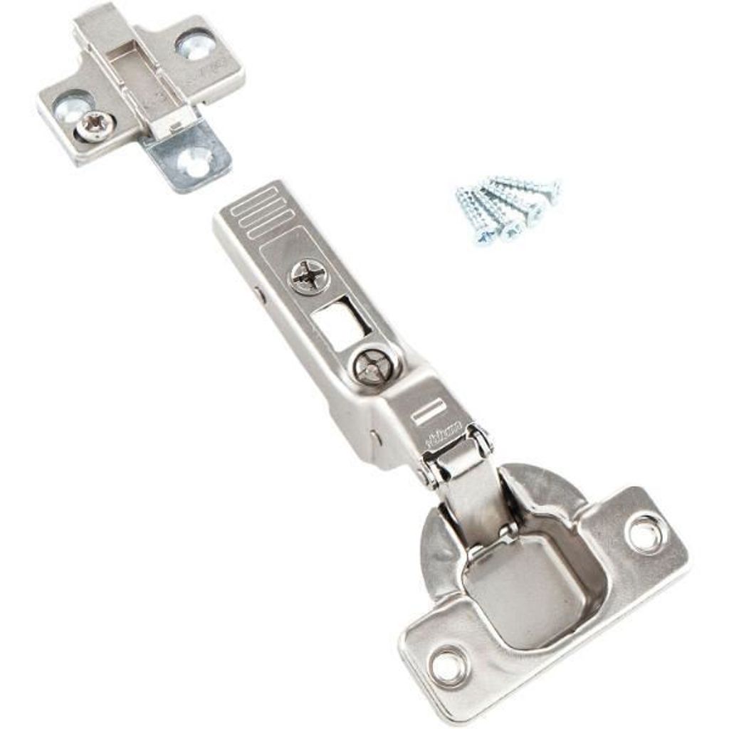 SCHACHERMAYER BLUM Clip Top Profiltürscharniere Mittelanschlag 95° mit Feder, silber, 10-21433
