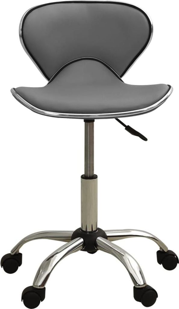 vidaXL Friseur Rollhocker Grau Kunstleder