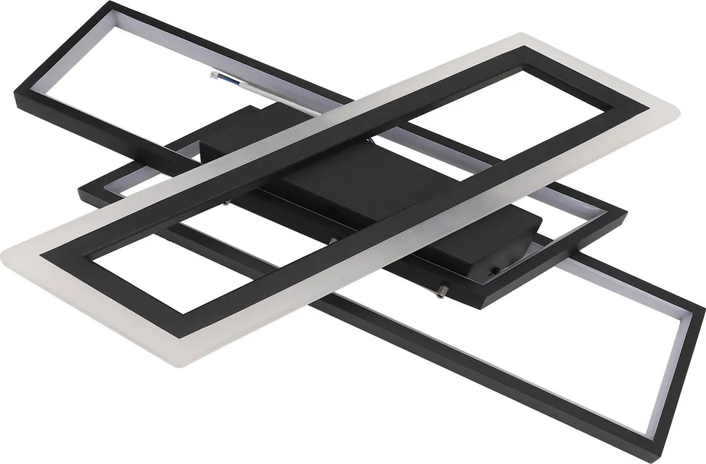 Plafonnier LED variable avec télécommande et mémoire, design rectangle noir - 3