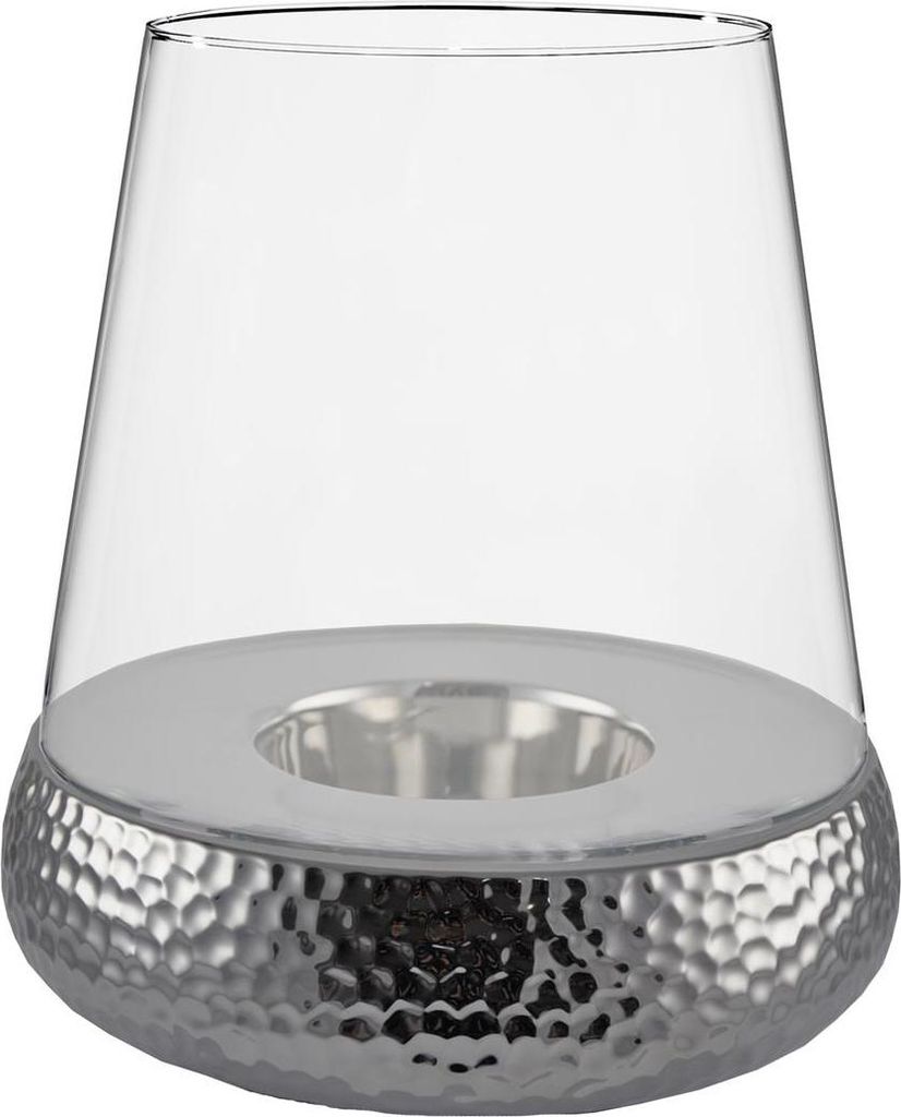 Kaheku XXL Windlicht Bilbao Golf rund silber 42 cm Ø 34 cm Produktbild 