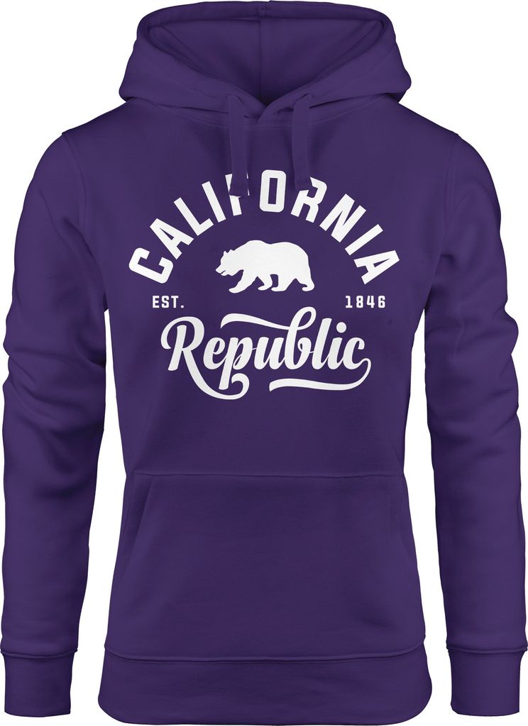 Hoodie Damen California Republic Kapuzen-Pullover Neverless lila S