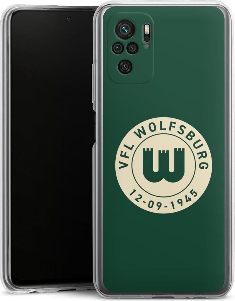 DeinDesign Handyhülle für Xiaomi Redmi Note 10 4G Silikon Hülle Case Smartphone Schutzhülle Offizielles Lizenzprodukt VfL Wolfsburg 80 Jahre