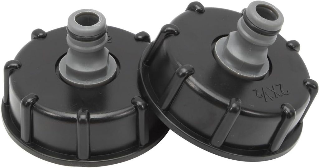 2 Stš¹ck S60x6 IBC-Tankverschluss, 1000-Liter-Tankanschluss, 1/2"-Auslassdurchmesser 60 mm Nippelanschluss fš¹r Tankventil, 1/2"-Gartenschlauch...