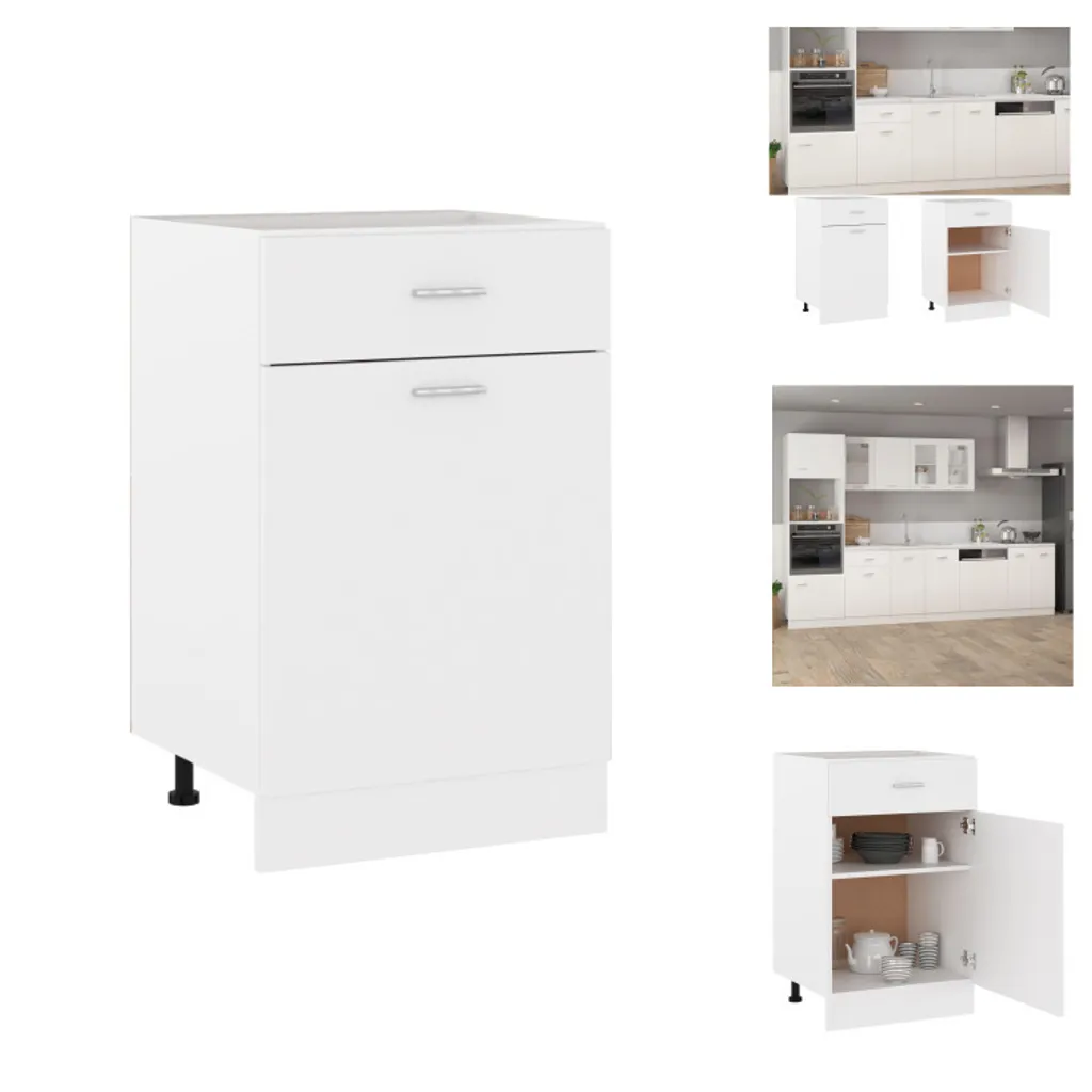 Mobile Base Cucina vidaXL Bianco 50cm con Cassetto Legno Tecnico