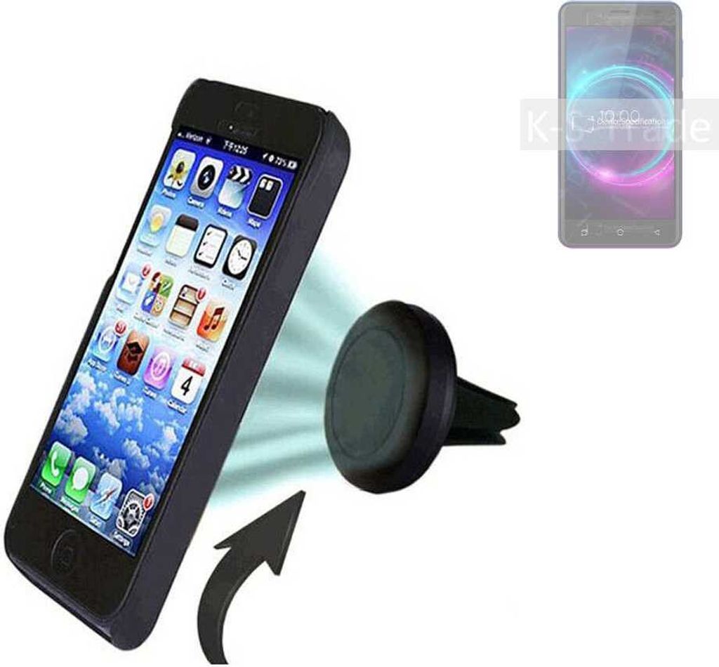 K-S-Trade Kompatibel mit BQ Mobile BQ-5046L Choice LTE Auto Handy Halterung KFZ Halter Lüftungsgitterhalterung Air Vent mount Smartphone Halter
