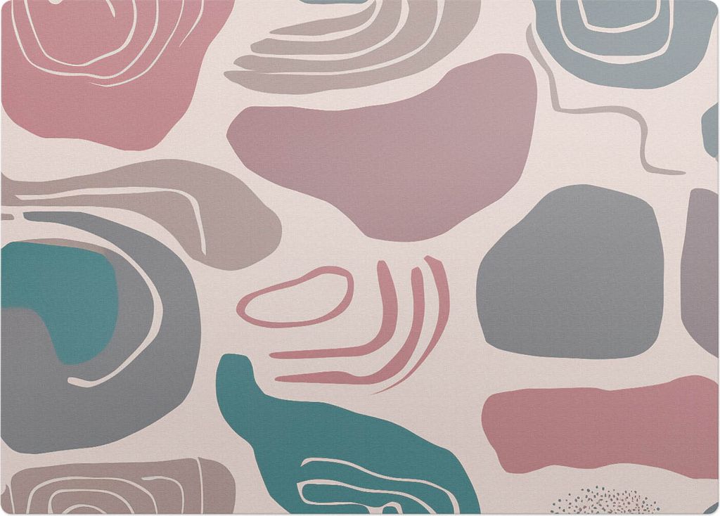 Abstrakte Formen – Bodenschutzmatte – Stuhlunterlage 140x100 cm – Rutschfest – Hartbodenmatte