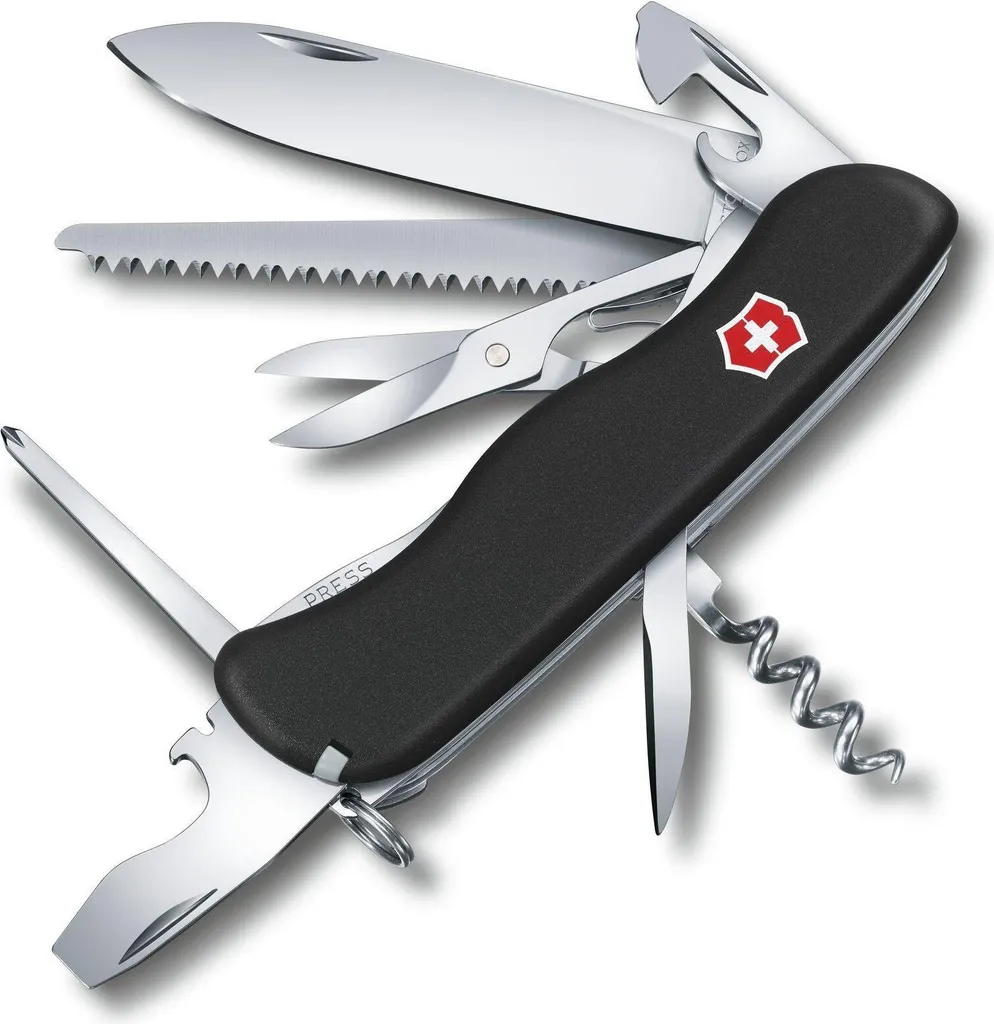 Couteau Suisse 111 mm Lame Fixe Victorinox Outrider Noir à 14 Fonctions