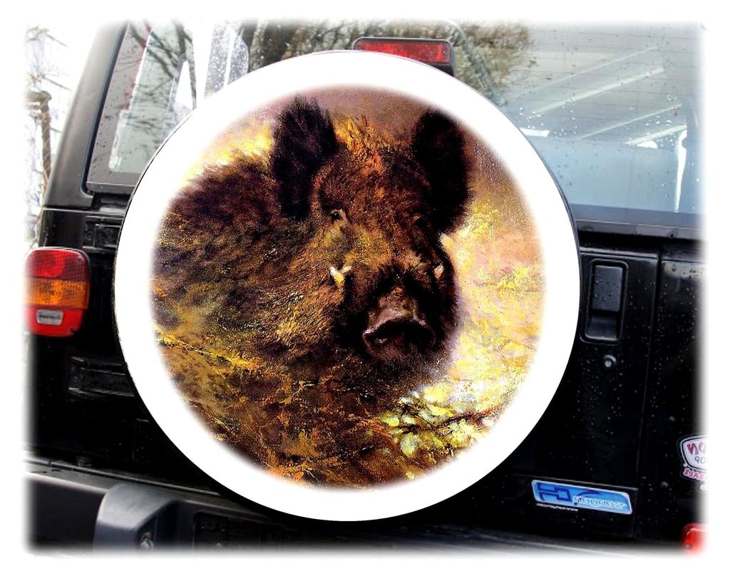 Wildschwein Keiler Reserveradabdeckung 68x21 cm