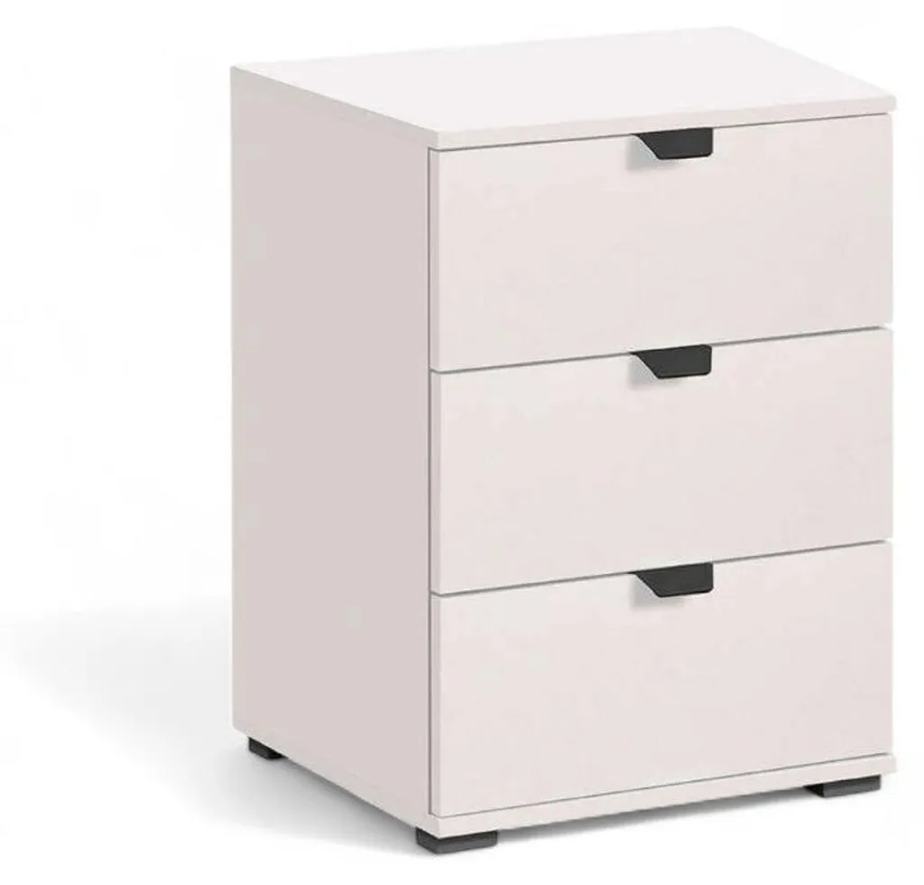 Table de chevet blanche mate 45x40x63 cm en aggloméré bilaminé robuste