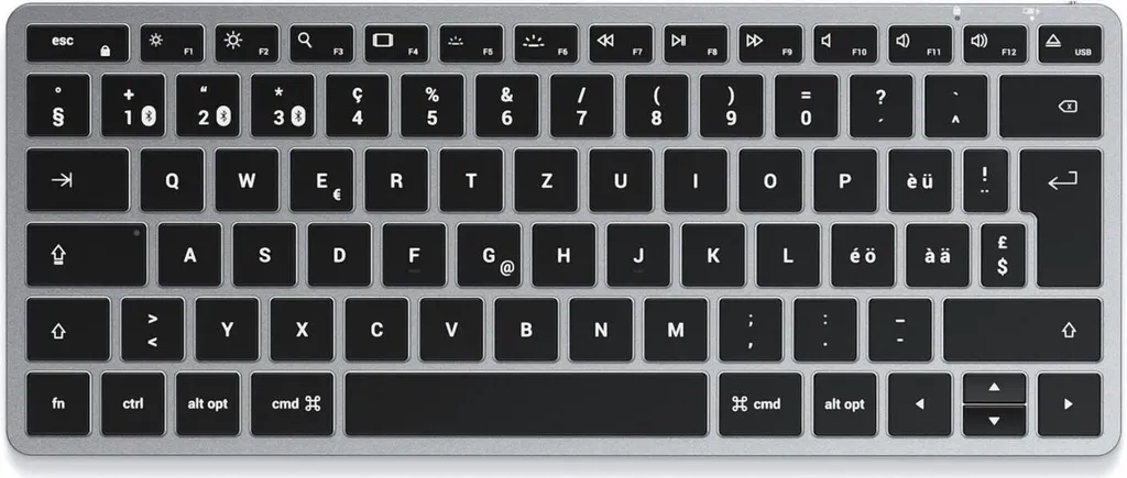 Clavier Rétroéclairé Satechi Slim X1 Bluetooth Compact en Aluminium Noir - 6
