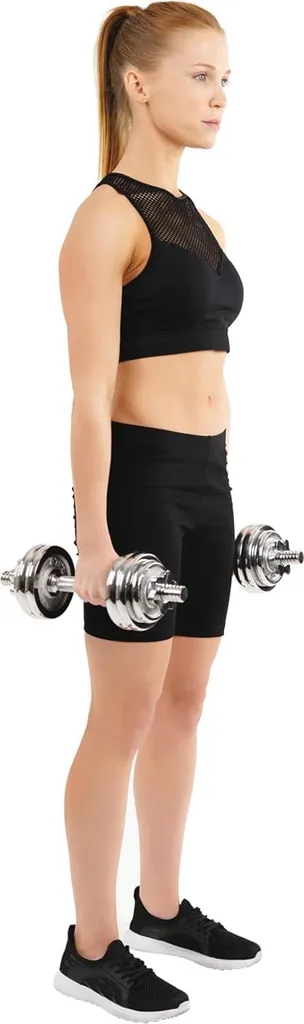 Équipement de sport à domicile 15 kg chromé pour fitness et yoga
