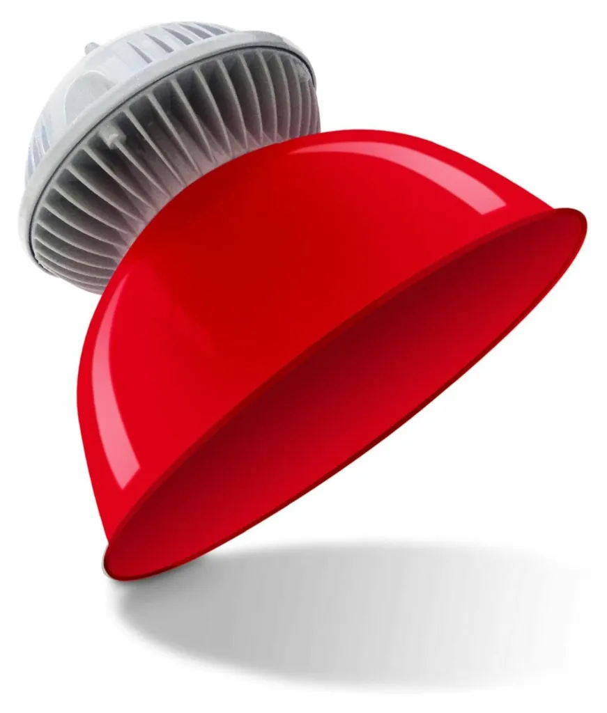 Luminaire LED 30W rouge 2500 lumens blanc chaud IP65 - Design et compact