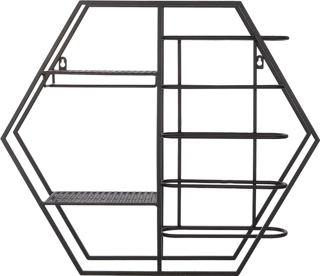 Gilde Weinregal, "Level", Metall, schwarz, VE 1, L. 13 cm, B. 60 cm, H. 52 cm Höhe: 52.00 cm Breite: 60.00 cm Tiefe: 13.00cm 74208