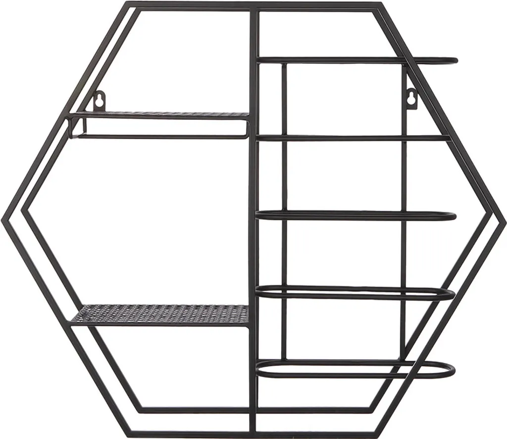 Étagère à vin Gilde Level en métal noir 60x52 cm - Modèle Réf 74208