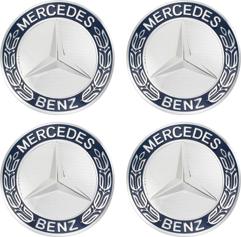 Dekoratívne obtlačky Mercedes 74 mm v tmavomodrej farbe Obrázok produktu 