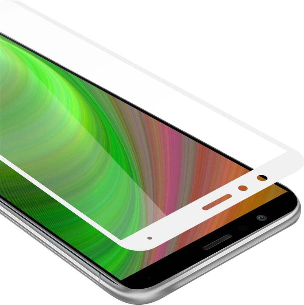 Cadorabo Panzerfolie für Honor 7X Schutzfolie in Weiß Vollbild Folie Tempered Display Schutzglas