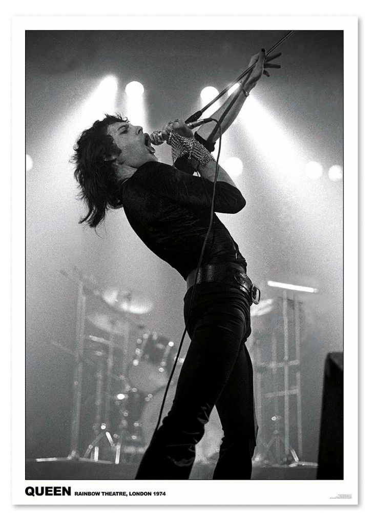 Queen Poster Freddie Mercury Rainbow Theatre London, 1974 59,5 x 84 cm