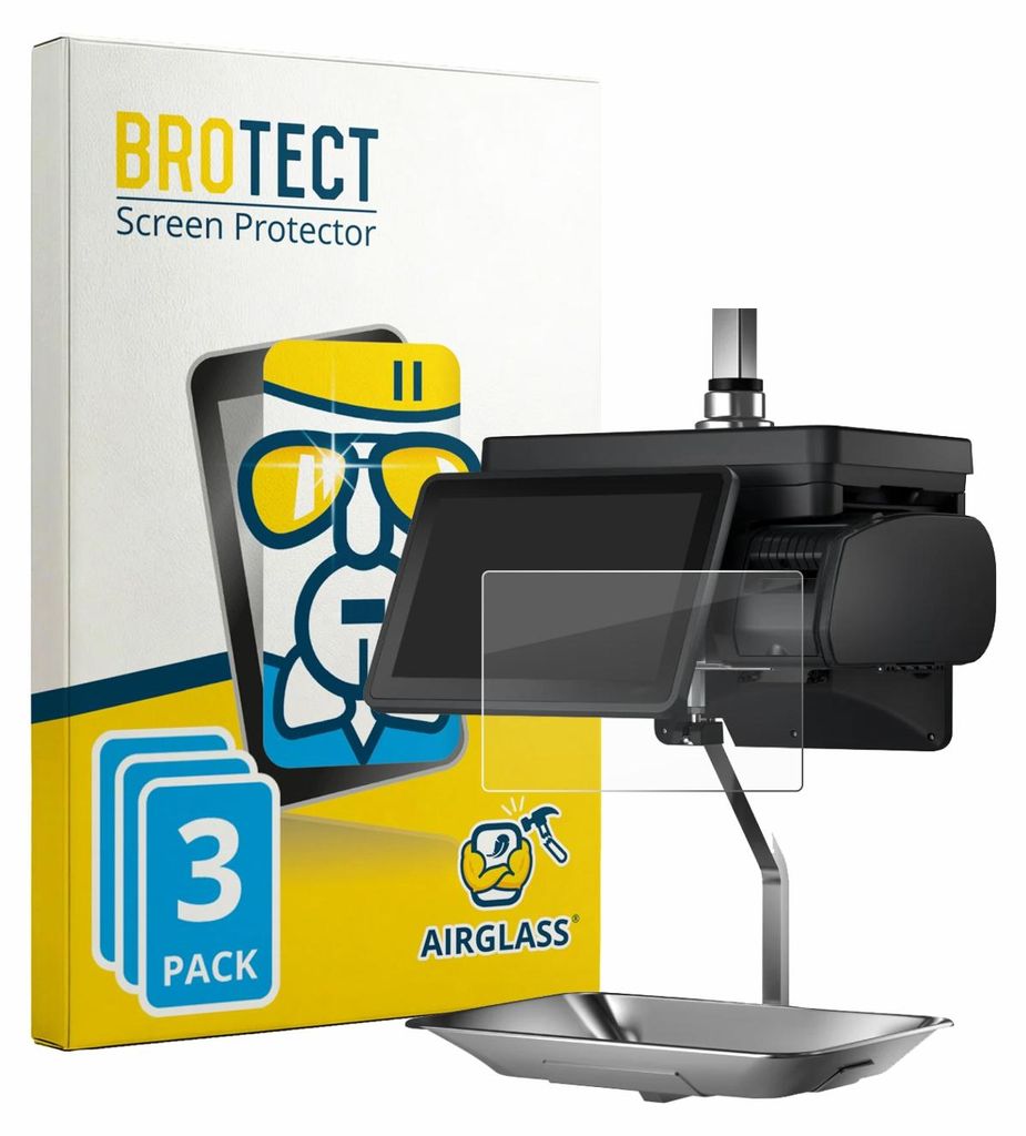 3x BROTECT Schutzglas für Bizerba Q1 expert 400 12.1" Schutzfolie Panzer Folie Glas Display Schutz klar