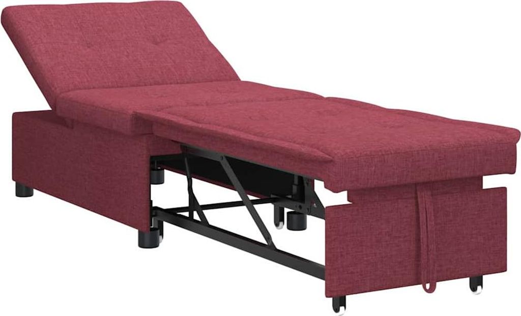 vidaXL Schlafsofa Ausziehbar Weinrot 194 x 50 x 82 cm Stoff