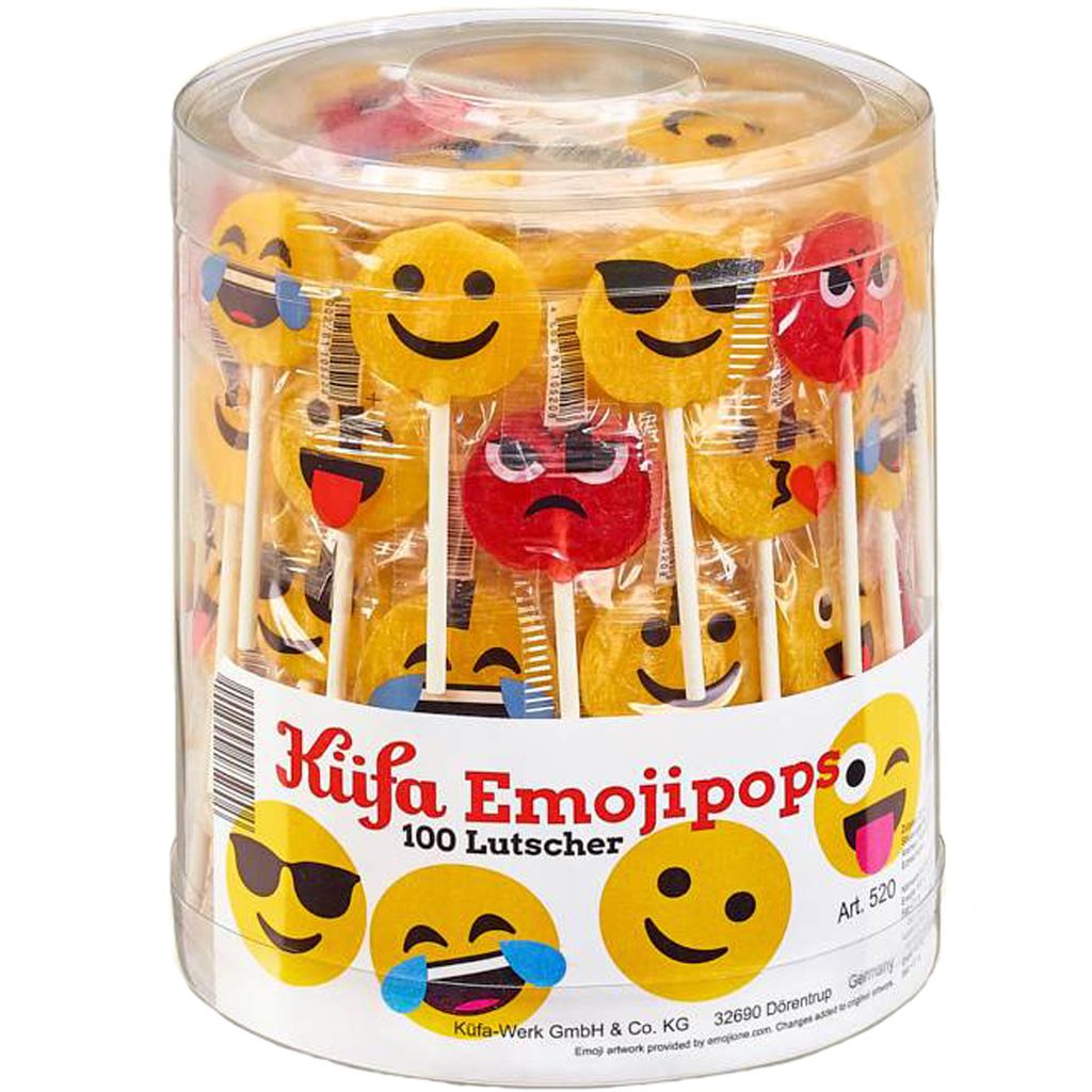 Küfa Emojipops lecca-lecca con motivi 100 pezzi incartati Immagine del prodotto 