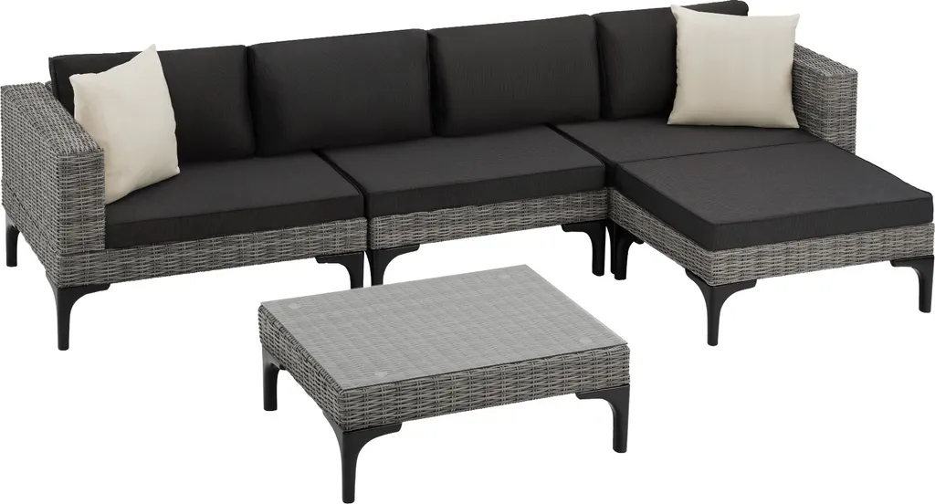 Salon de jardin durable Konstanza gris, fini la rouille et l'usure