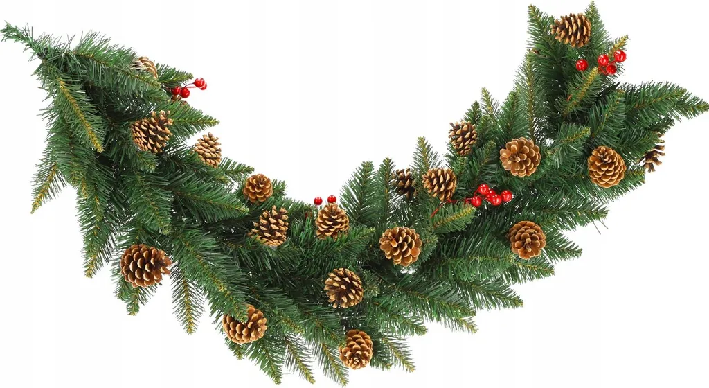Guirlande sapin Noël 115 cm avec pommes de pin aspect naturel réaliste