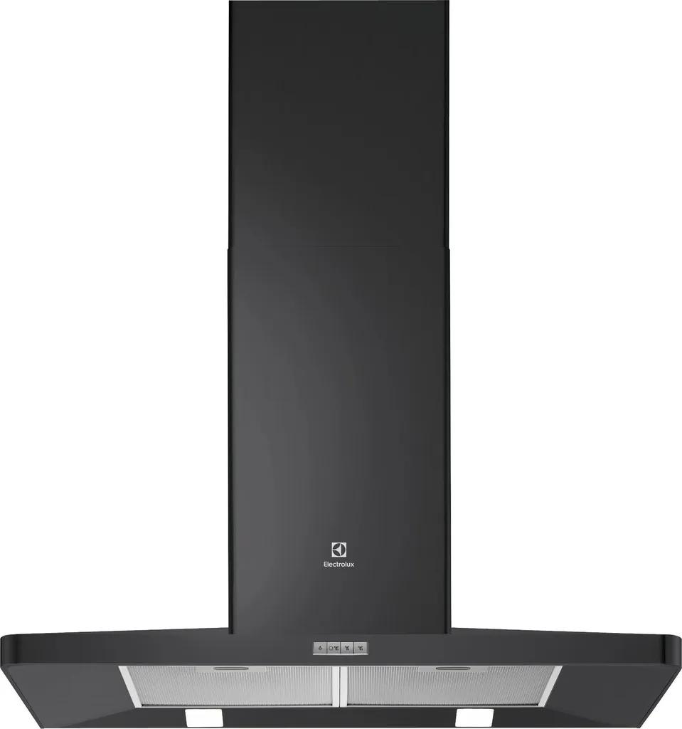 Hotte murale noire 90 cm Electrolux pour grande cuisine ouverte