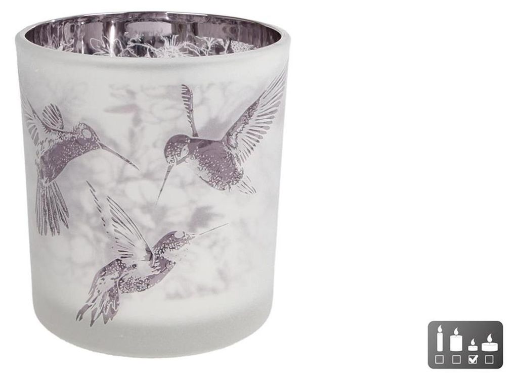 Cozydecor Teelichthalter aus Kolibri-Glas