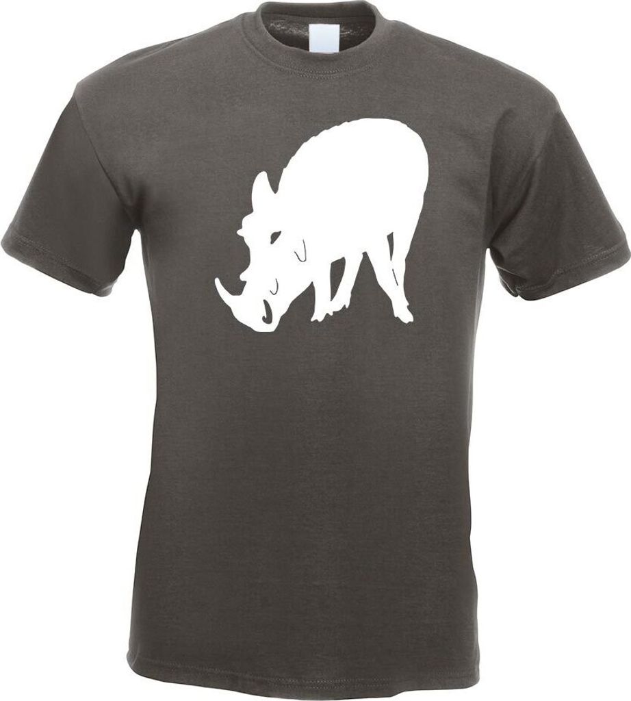 Kiwistar - T-Shirt - Graphit - Wildschwein Motiv 3 - Keiler Herren Funshirt Bedruckt Design Sprüche Spruch Motive - mit Motiv Bedruckt - Funshirt ...