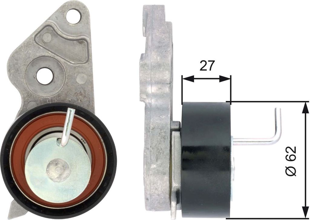 GATES T43127 Spannrolle, Zahnriemen OE 1072131 kompatibel mit V50, S40, 2, Puma, Fusion, Focus, Fiesta, Courier