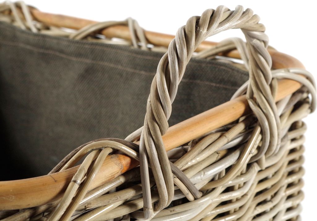 Kobolo Holzkorb für Kaminholz rechteckig Kubu grey - Rattan Produktbild 4