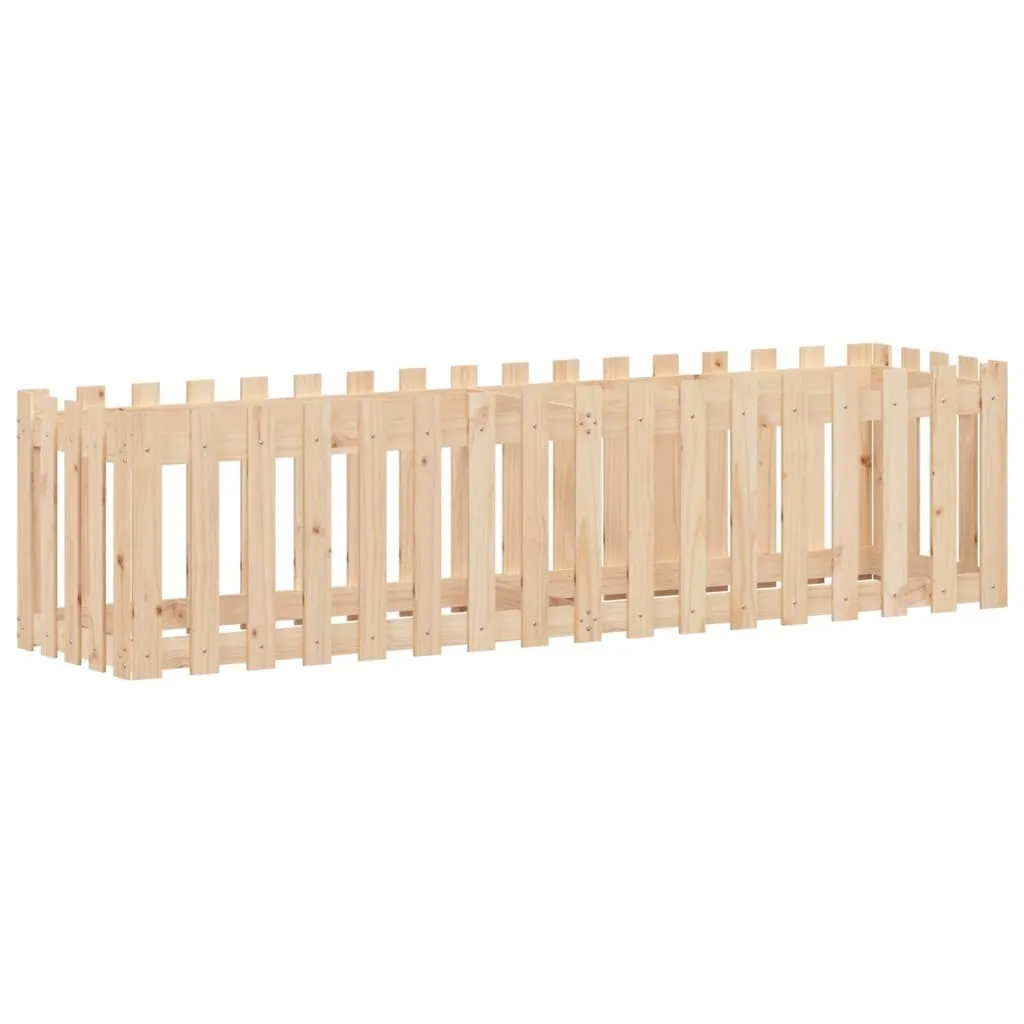 vidaXL Lit surélevé de jardin 200x50x50 cm en pin massif avec clôture