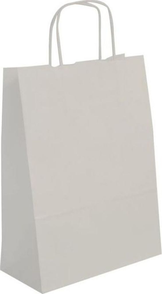 APLI Papiertragetasche aus Kraftpapier klein weiß 50 Tüten