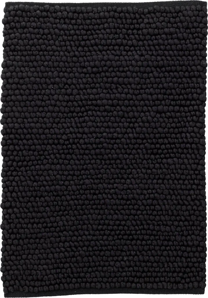 Tapis de bain 80x50cm noir Wilmer idéal pour sortie de douche d'angle