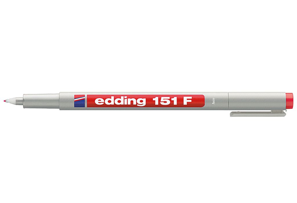 Edding 4-151002, Rot, Extrafein, Grau, Rund, Tinte auf Wasserbasis, 0,6 mm