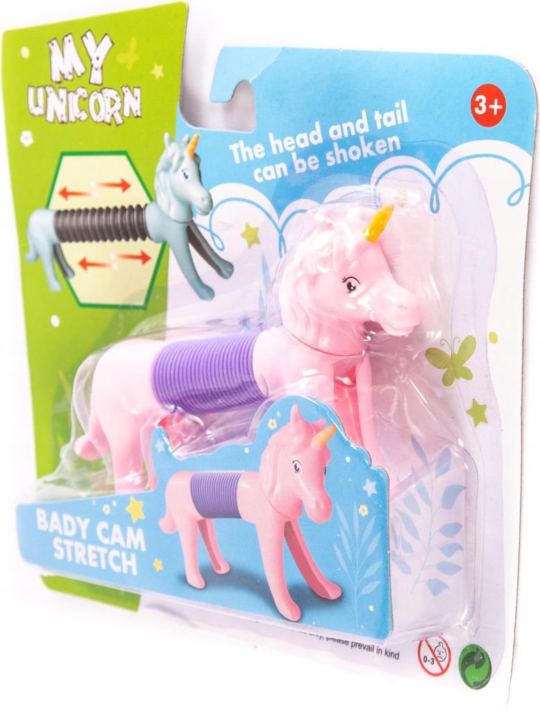 Pop Tube Einhorn Dehnbares Spielzeug Anti-Stress Sensorik Röhre Weiß Rosa Kinder