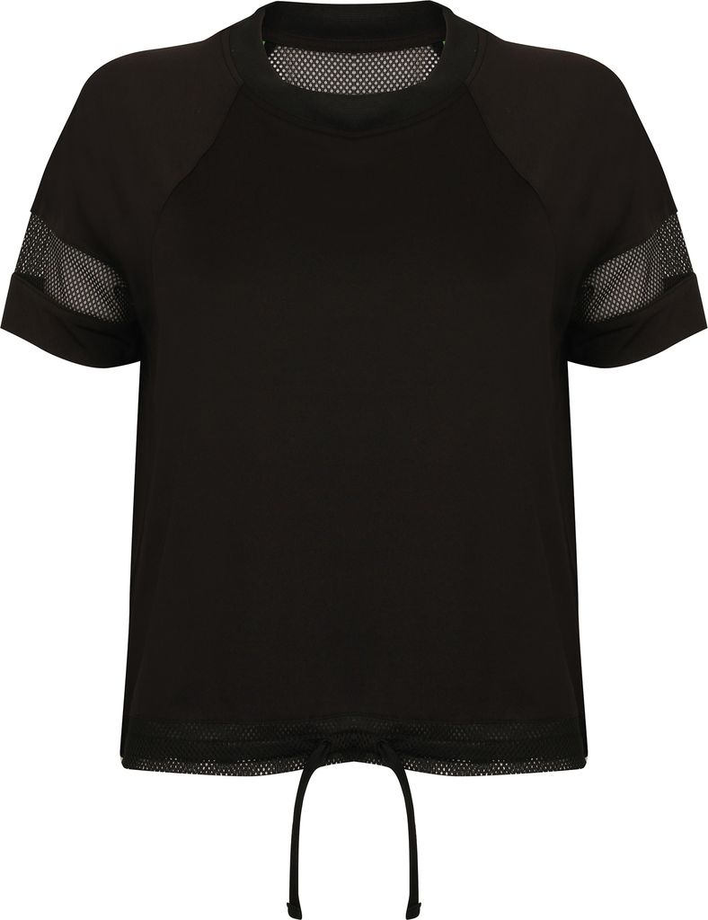 Tombo Damen Athletik T-Shirt RW5470 (XS) (Schwarz)