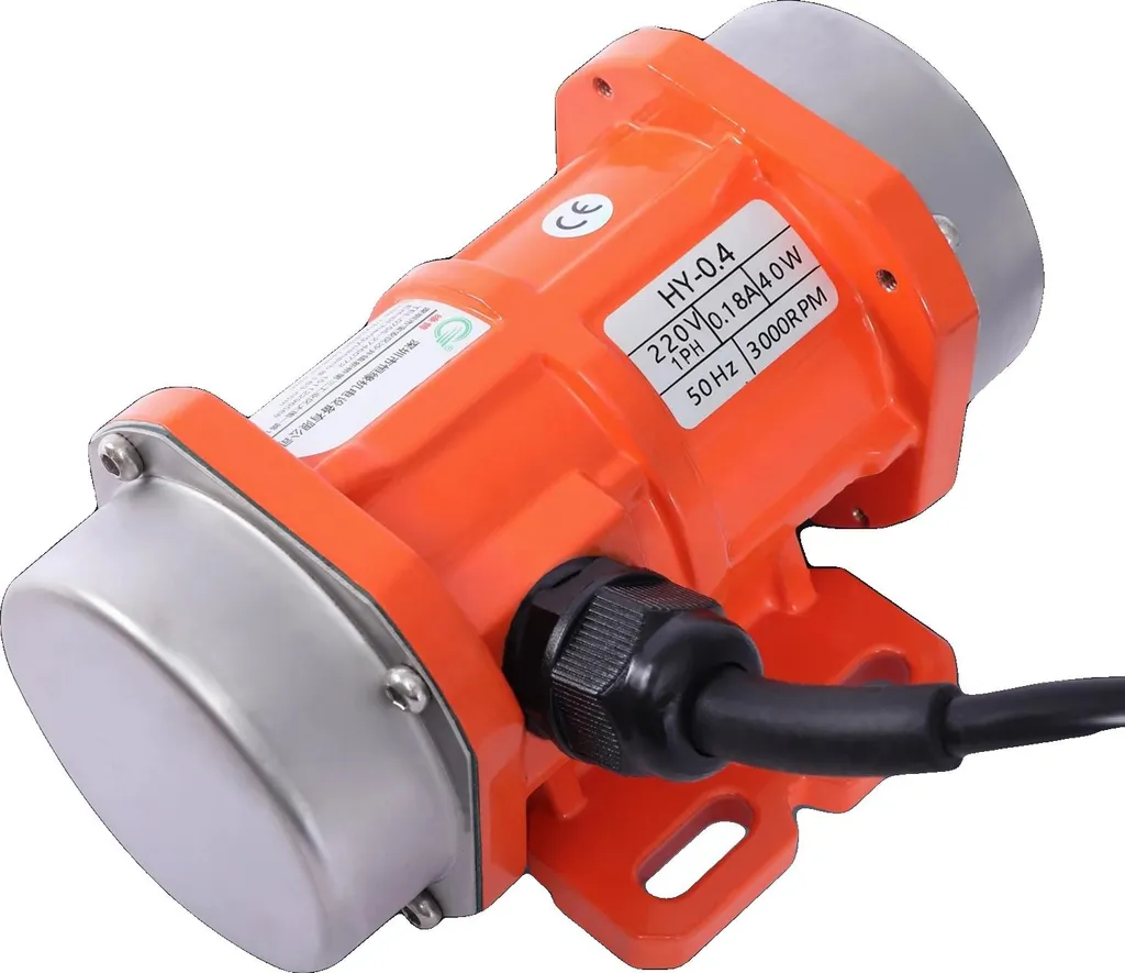 Moteur vibrant monophasé 40W 220V 3000tr/min IP65 pour usage industriel