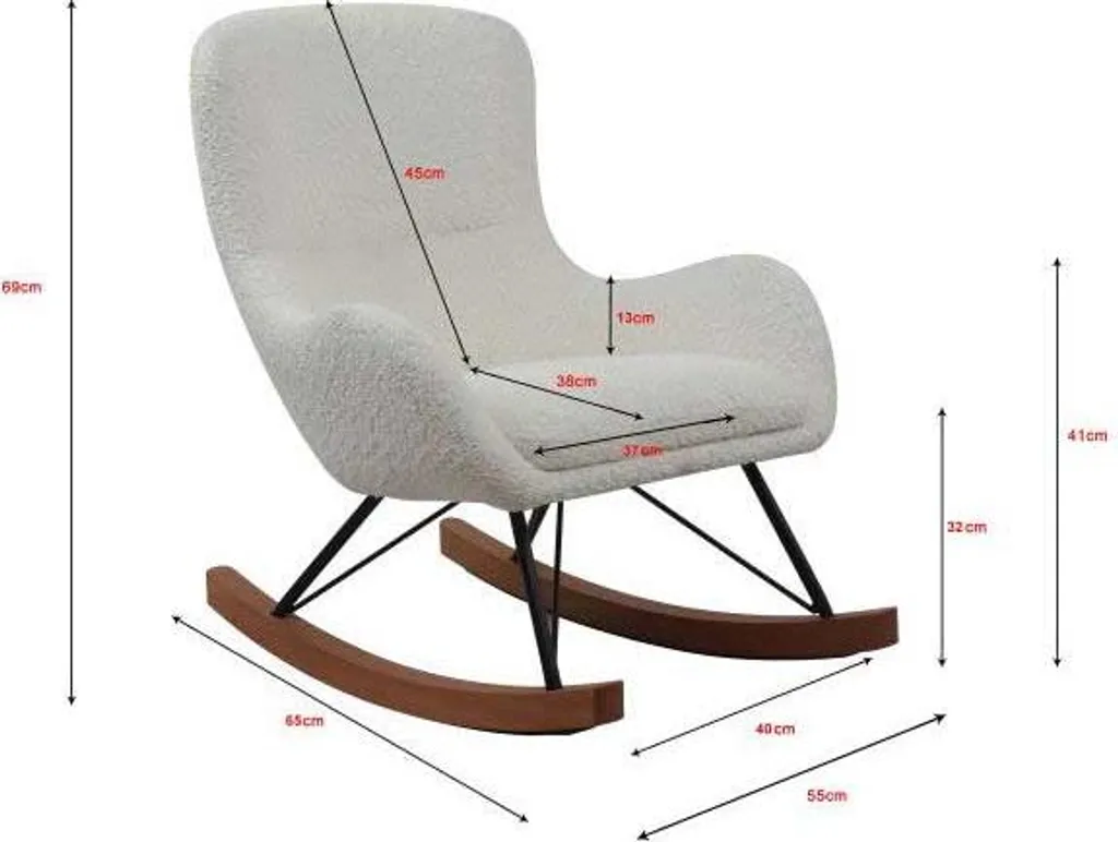 Petit Fauteuil à Bascule Confortable Beige - Solution Gain de Place