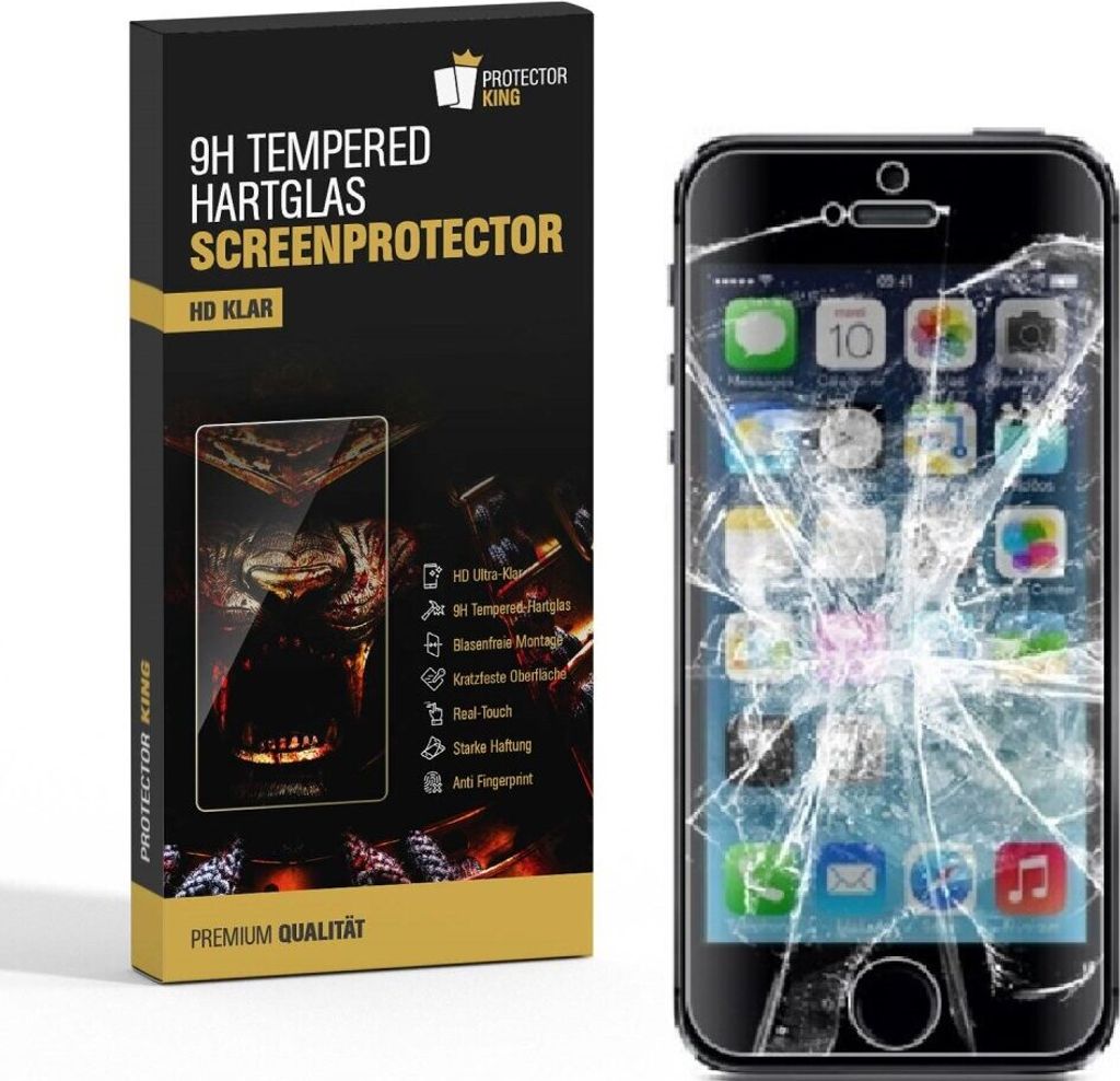 4x 9H Hartglasfolie für iPhone 5 5S 5C 5SE Panzerfolie Glasfolie Schutzglas KLAR Panzerglas Schutzfolie