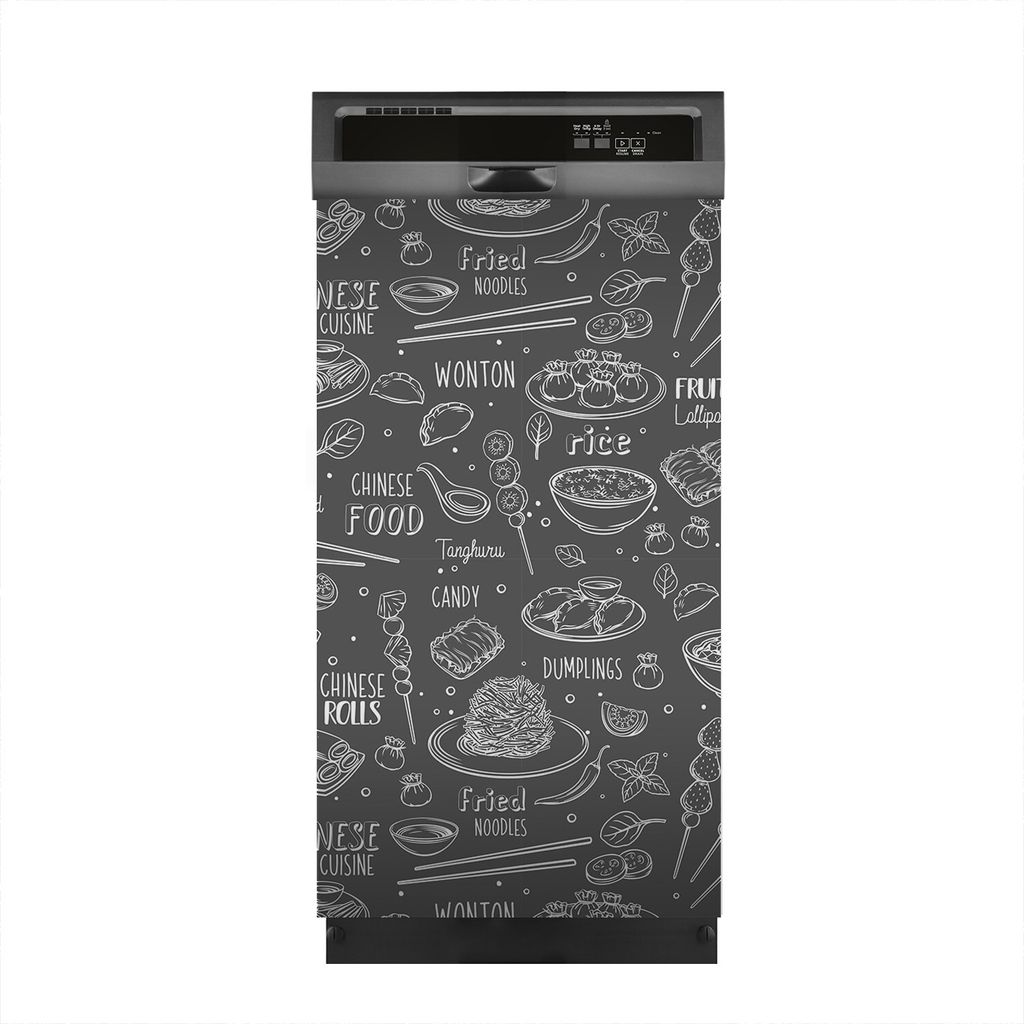 Magnete Dekorative 45x80 cm Küche Magnetmatte Spülmaschine - Chinesisch Küche Schwarz