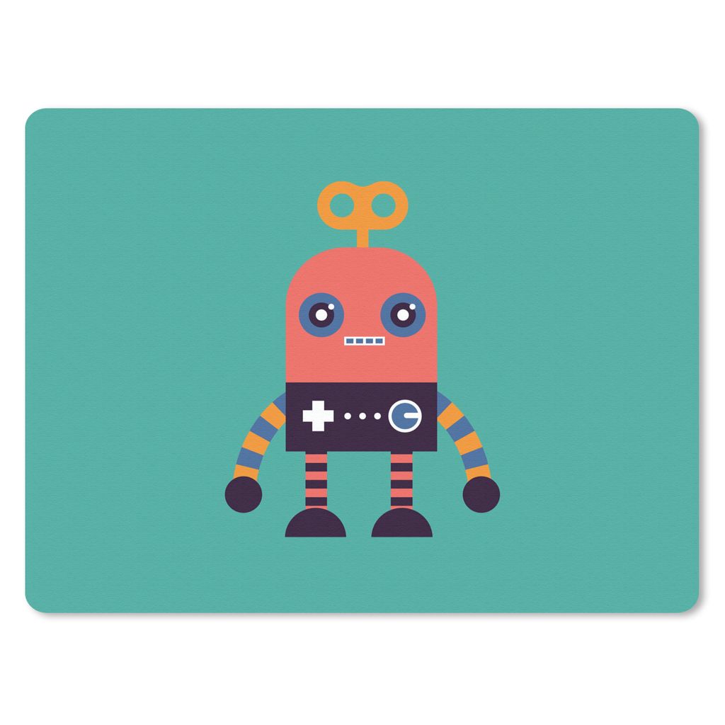MuchoWow Mauspad Mousepad Roboter - Spielzeug - Gesicht - Rosa - Jungen - Kinder 23x19 cm - Mousepads - Maus Mat - Pad - Mausunterlage - Schreibt...