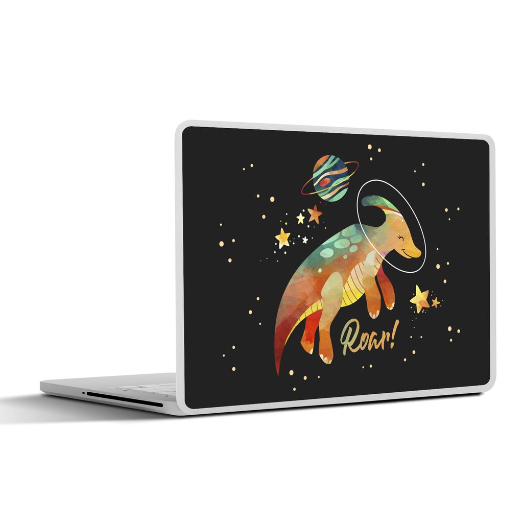 MuchoWow Laptop Aufkleber Sticker Cover Zitate - 'Brüllen' - Dinosaurier - Sprichwörter - Kinder - Jungen - Mädchen - Kinder 32.5x23.5 cm - St...