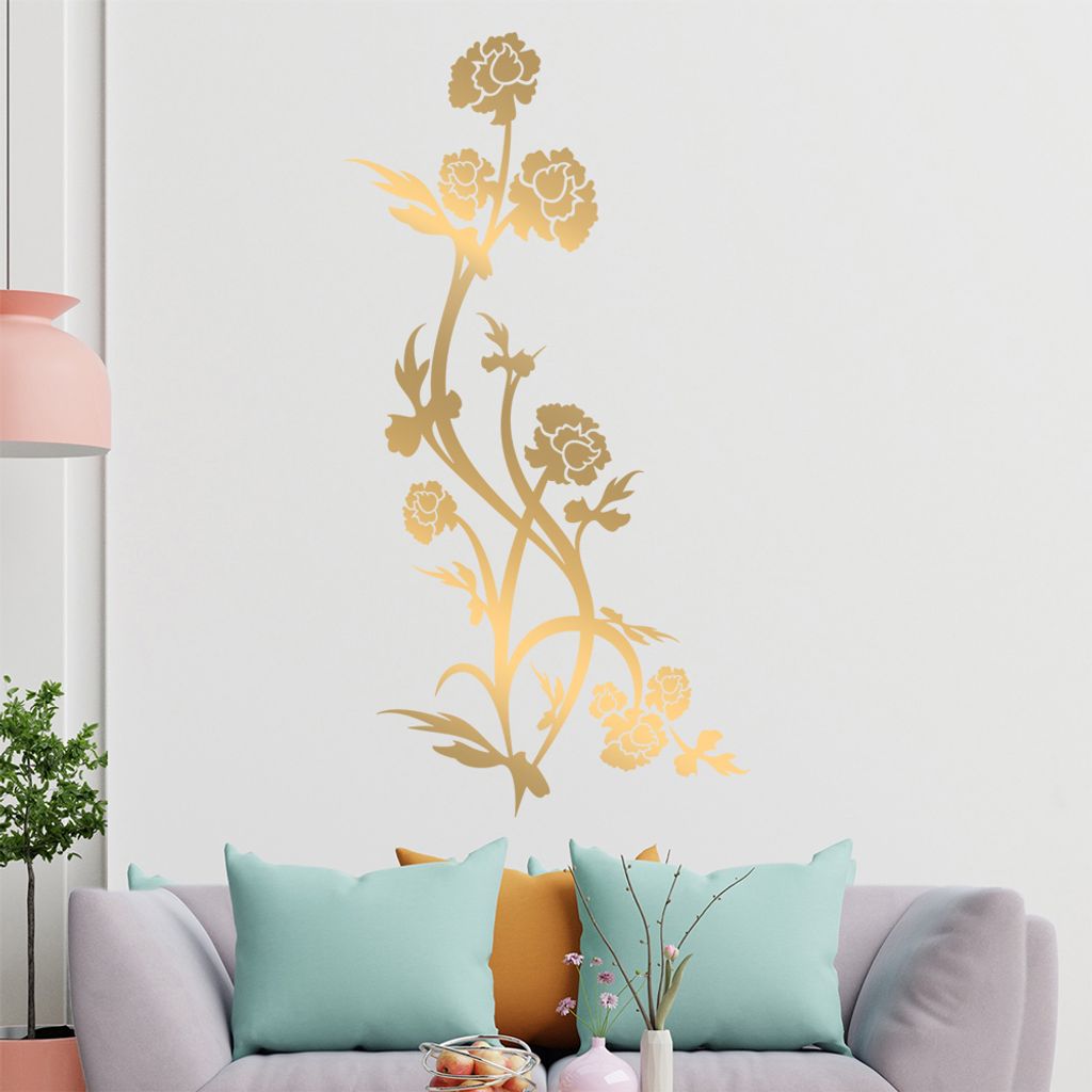 Schöne Blüten Ranke Wandtattoo in 6 Größen - Wandaufkleber Wall Sticker - Dekoration, Küche, Wohnzimmer, Schlafzimmer, Badezimmer