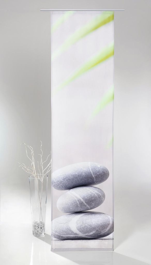 Heimtexland Flächenvorhang Wellness Vorhang Schiebegardine ZEN blickdicht mit Zubehör Digitaldruck Palme Gardine Typ408