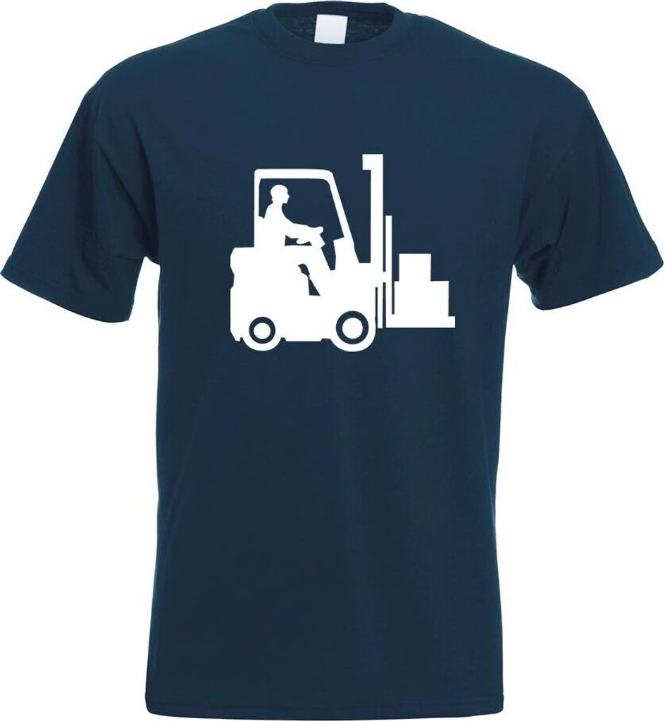 Kiwistar - T-Shirt - Navy - Hubstapler Gabelstapler Herren Funshirt Bedruckt Design Sprüche Spruch Motive - mit Motiv Bedruckt - Funshirt Design -...