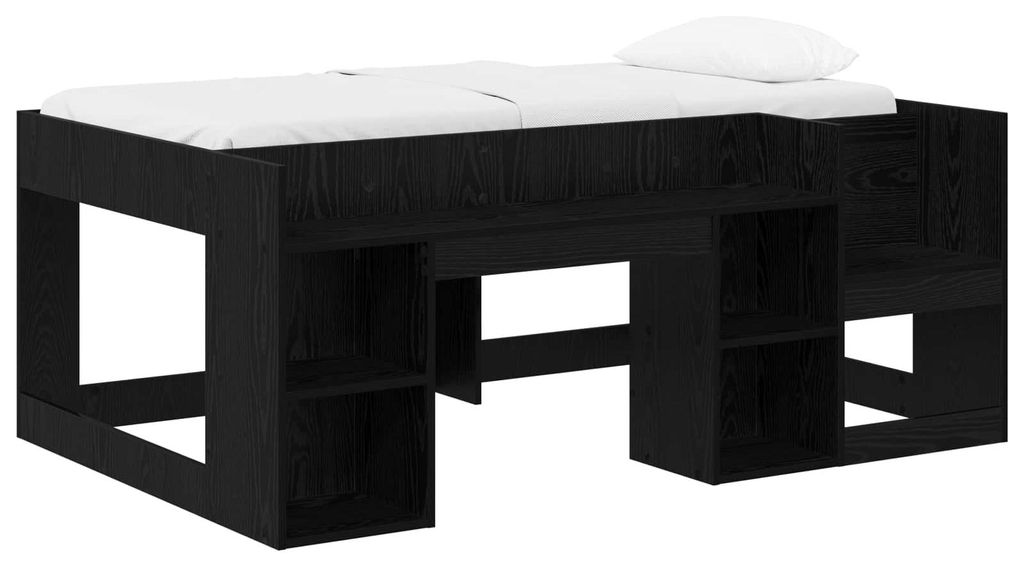 vidaXL Kinderbettgestell mit Stauraum Schwarze Eiche 80 x 160 cm